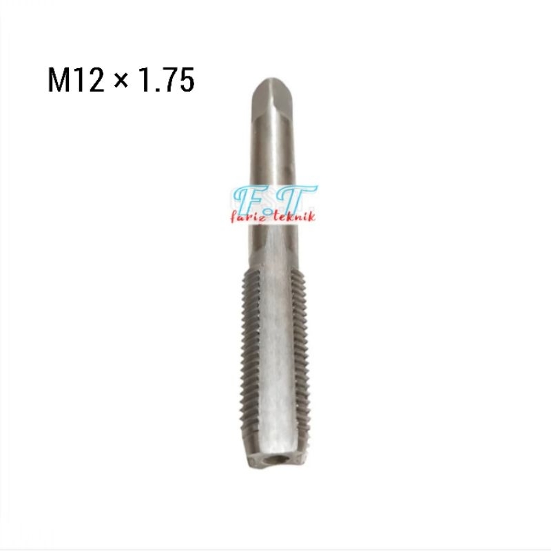 Tap Lurus M12 × 1.75 Hss Hand Tap m12×1.75 alat pembuat ulir drat baut 17 kasar