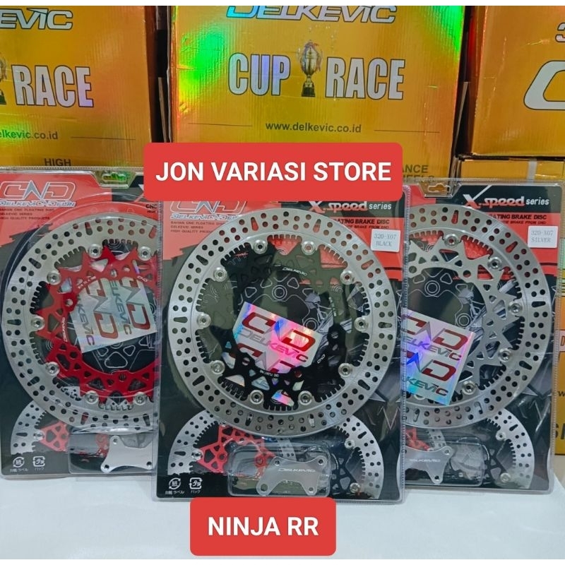 PIRINGAN CAKRAM DEPAN DELKEVIC 320MM NINJA RR CNC FLOATING BRAKE DISK DISC STANLESS HOLE LUBANG 6