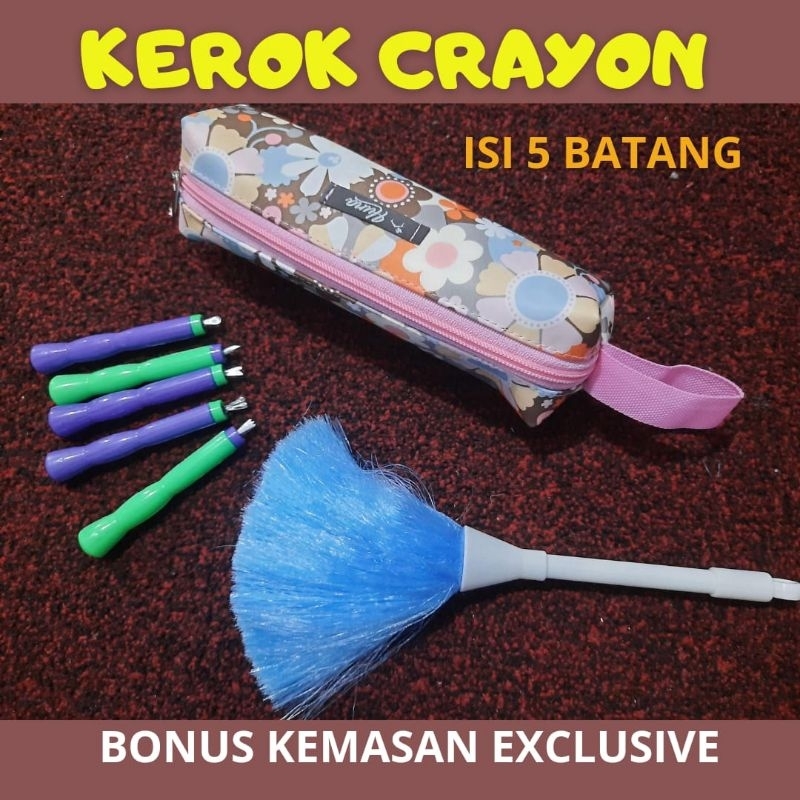 

Alat Kerok Gores Kerik Crayon Isi 5 BONUS Sulak Crayon Dan Tempat Pensil Premium