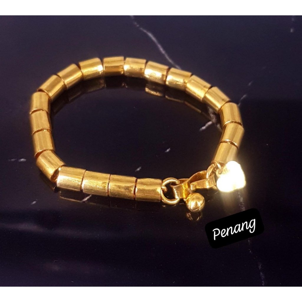 Gelang Bambu Polos Lapis Emas Gelang Tangan Wanita Replika Perhiasan Gold Premium