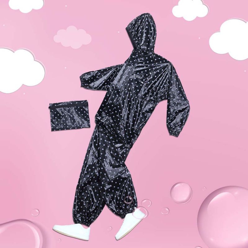 Jas Hujan Wanita Polkadot