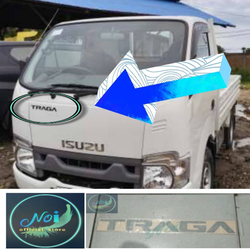 sticker tulisan TRAGA untuk mobil Isuzu traga