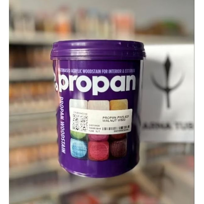 Propan Woodstain PWS 631 Walnut W 503 1 Liter // Politur Kayu Propan W 503 Walnut 1 Liter