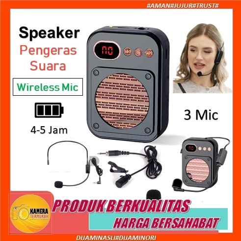 Speaker mic Suara jernih Pinggang waistband Mini Pa Amplifier mikrofon Wireless Bluetooth Portable P
