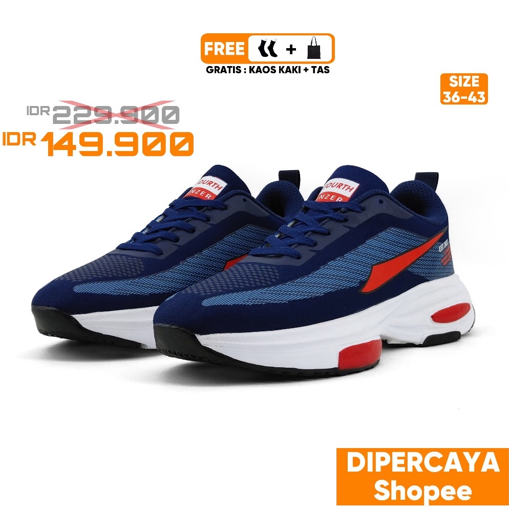 REKOMENDASI SEPATU OLAHRAGA PRIA DAN WANITA XFOURTH RUNZER SEPATU LARI SENAM DAN GYM 224 TERBARU WAR