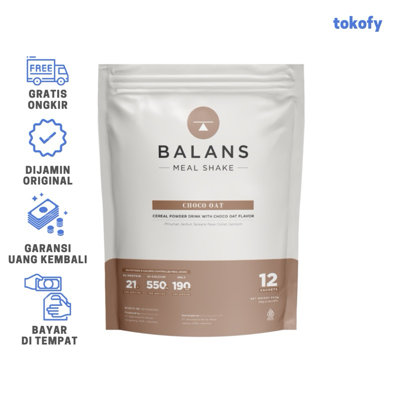 100% JAMINAN ORI - Balans Meal Shake - Choco Oat