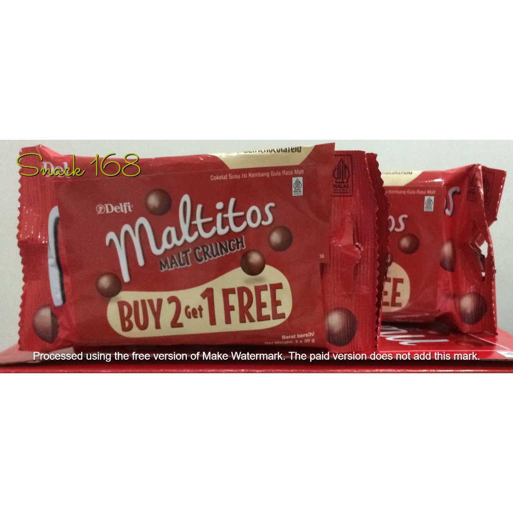 

MALTITOS MALT CRUNCH 30 GRAM BUY 2 GET 1 FREE (1 BUNDLE) COKLAT DELFI