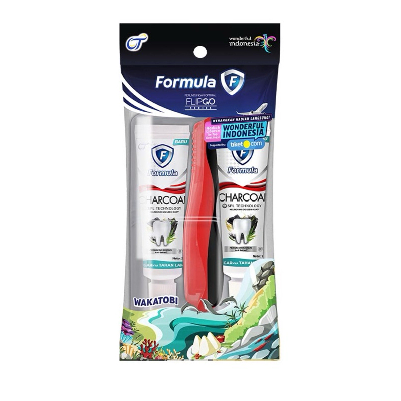Formula Sikat Gigi Flip Go Nano Charcoal | Formula Sikat Gigi Platinum Protector Flip Mobile Oral Ca