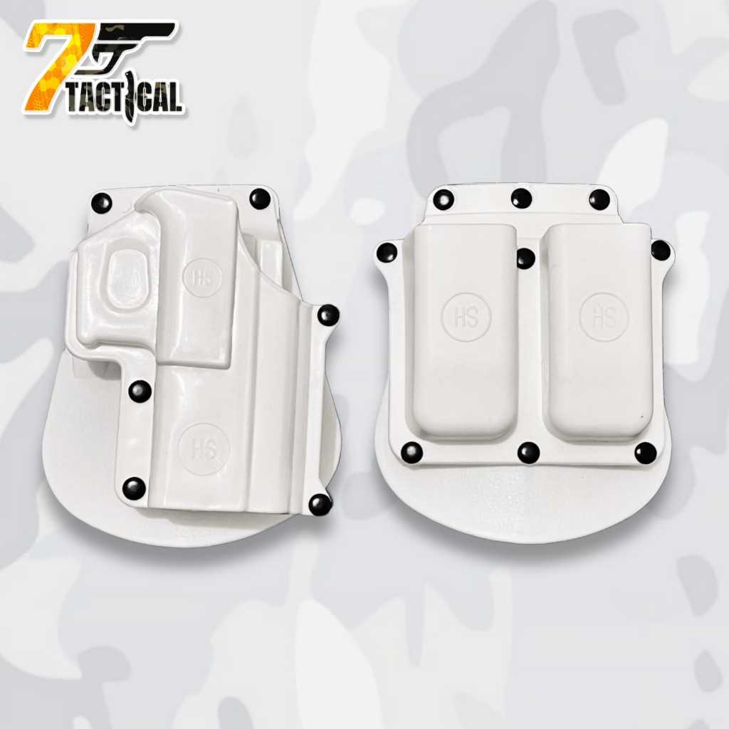 Holster pinggang hs magajin Putih holder hs mag pinggang case hs putih import tempat hs magazen saru