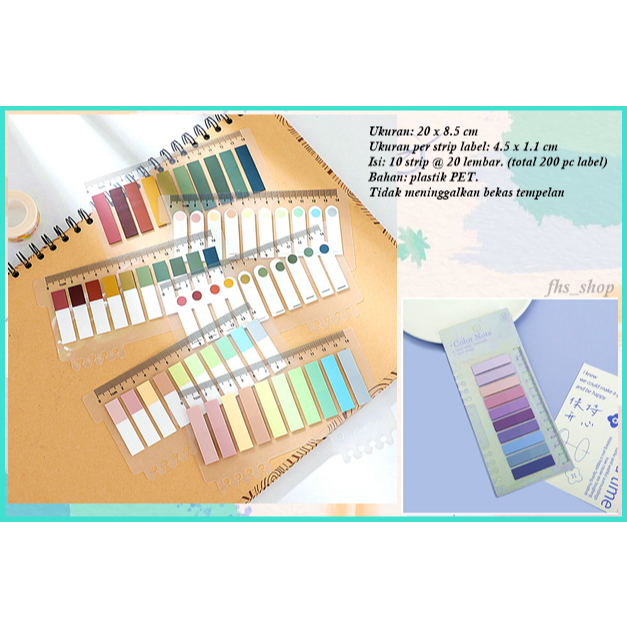 

200 Lembar Sticky Notes Transparan Binder Memo Tempel Sticky Notes Bening Stick Marker Label