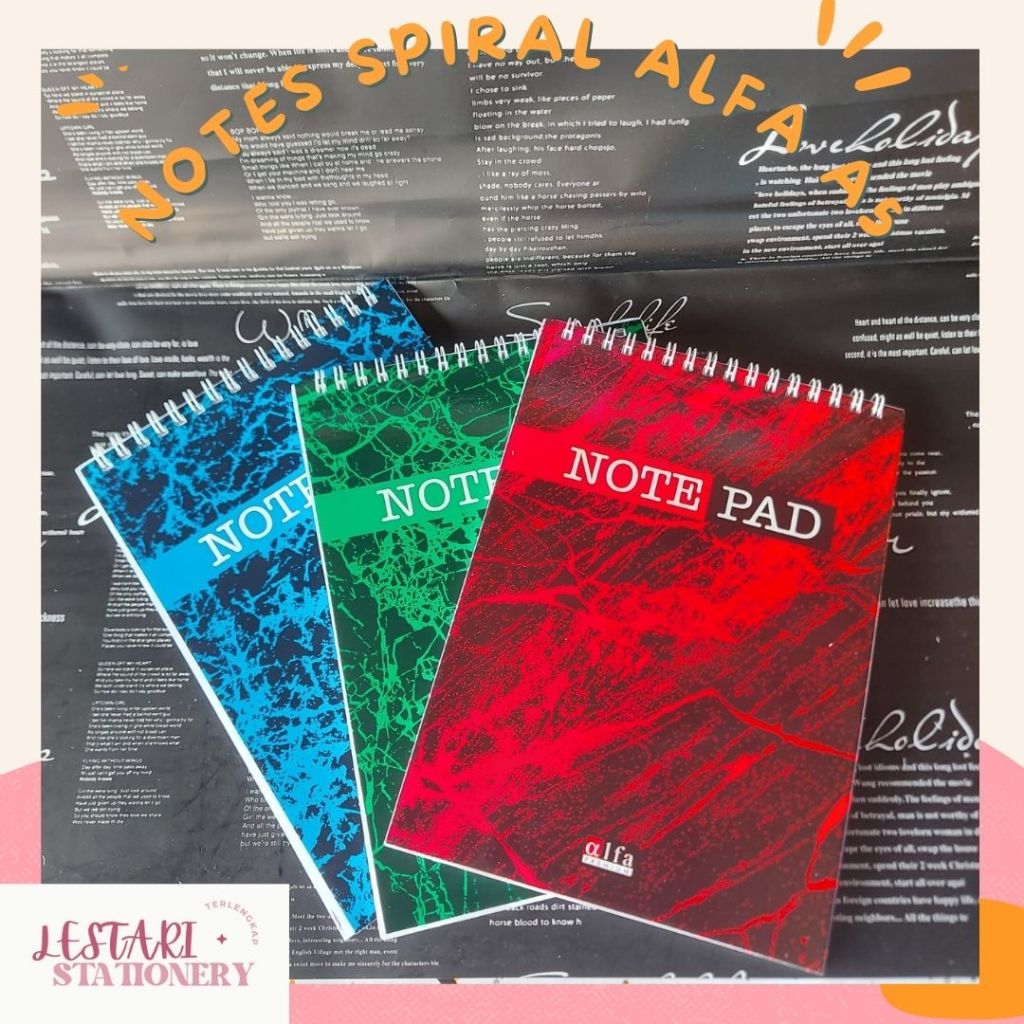 

(1pcs)Notes Spiral Alfa A5 | Notebook Spiral | Buku Seminar Kit | Report Pad | Blocknote Spiral | Lestari Stationery