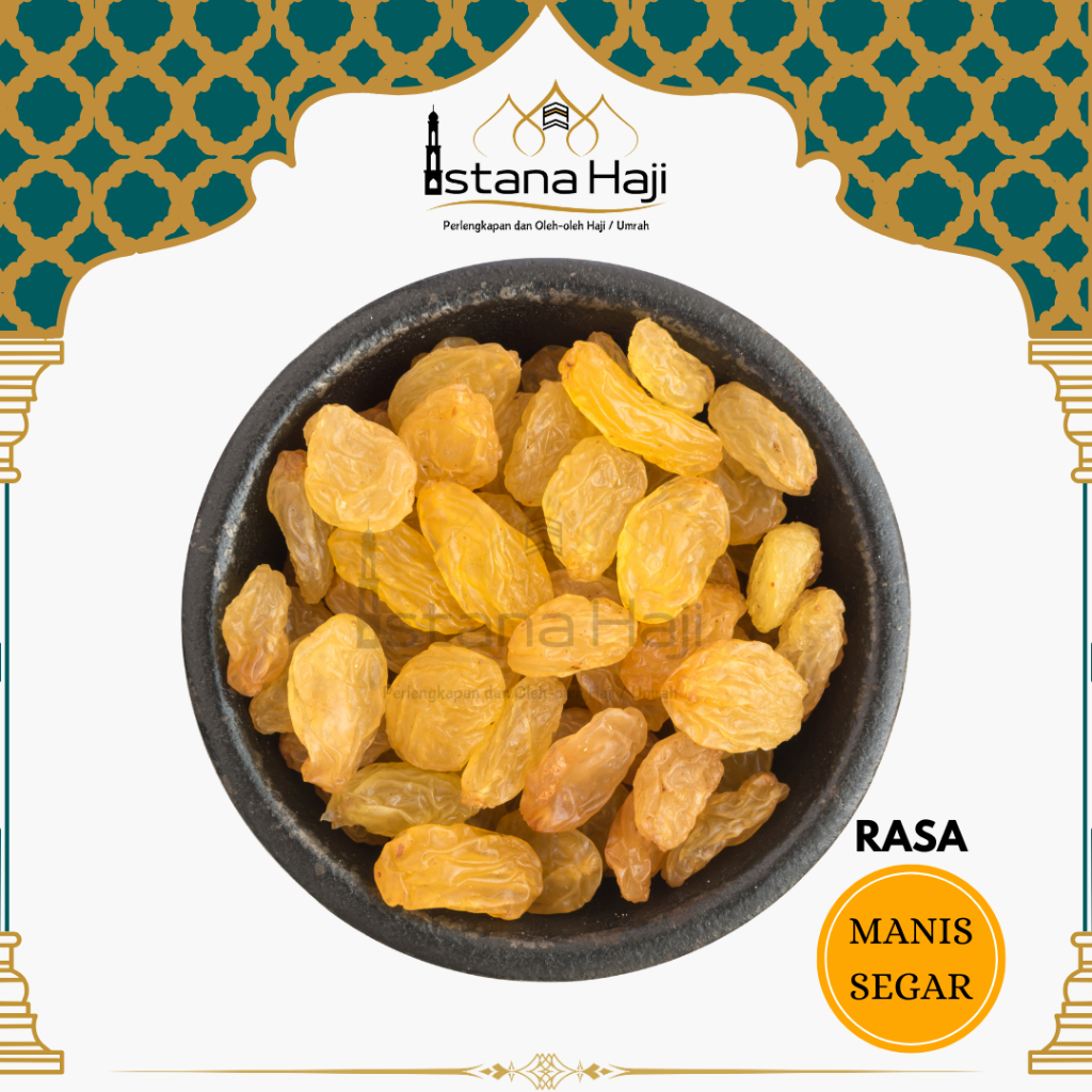 

Golden Raisin Simin Kismis Manis Segar Organik Kismis Kuning Emas Mutiara Anggur Kering 250gr 500gr 1kg Oleh-Oleh Haji Umrah