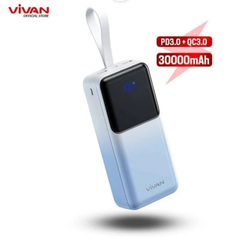 Vivan VPB-D30 Power Bank Vivan 30000mAh Fast Charging QC 3.0 PD 20W 2 Input & 3 Output