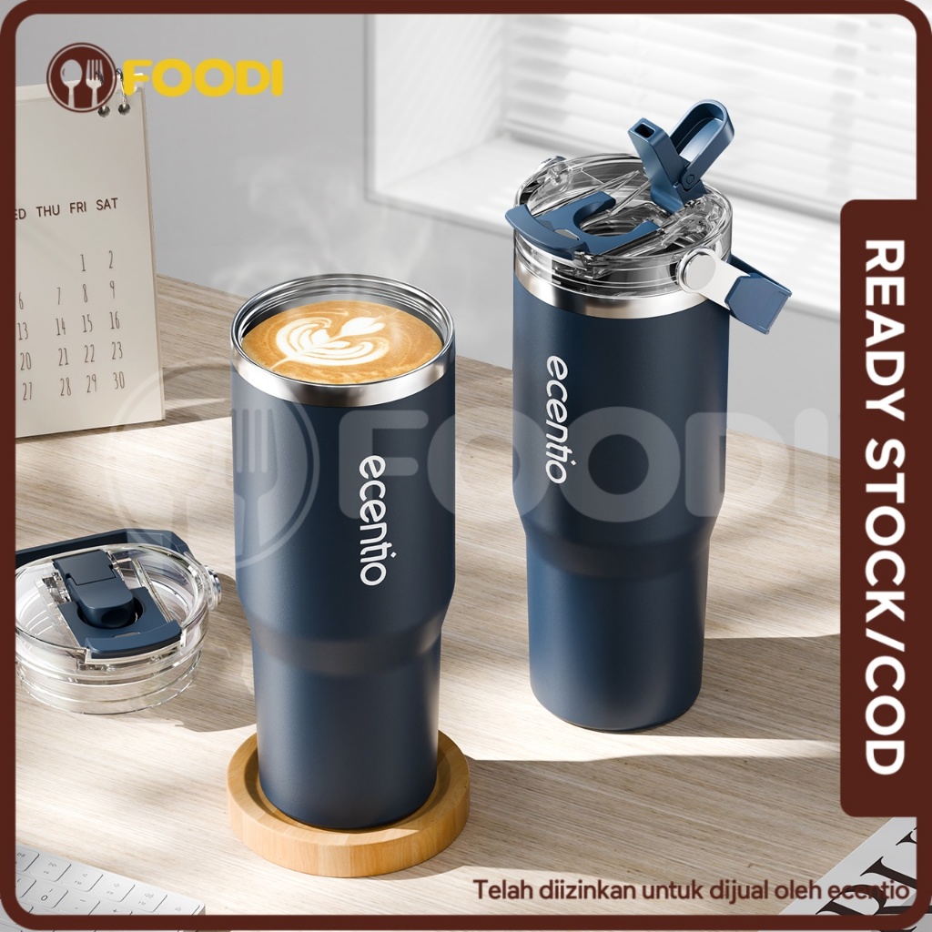 ecentio & FOODI tumbler stainless tahan dingin 24 jam 900ml BPA FREE termos kopi botol minum stainle