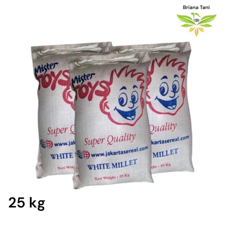 ￼Karungan 25KG MILLET PUTIH Mister Toys White Milet lovebird Pakan Burung Lovebird Jakarta Sereal