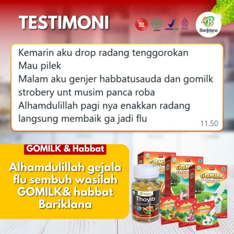 

Gomilk susu kambing etawa plus herbal 200gram - Solusi gejala flu - Distributor Resmi Surabaya