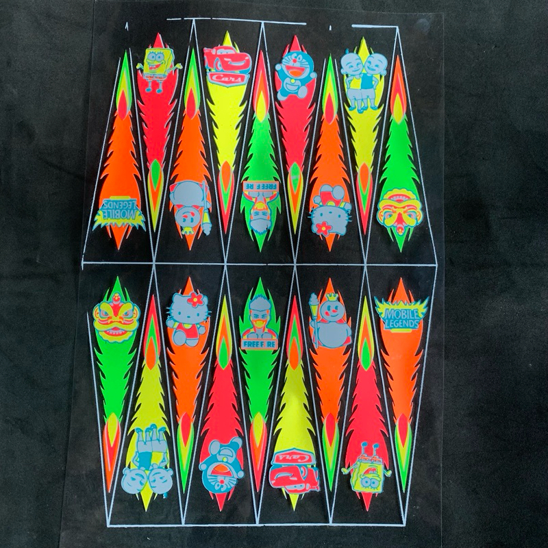 Mika sablon mainan kitiran lampu TERANG