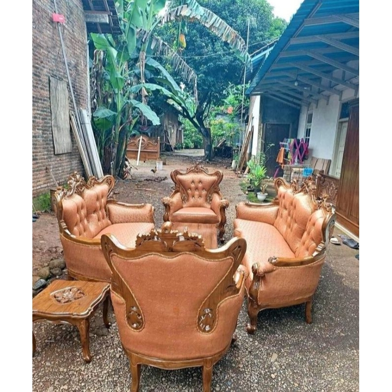sofa jati ukir jepara