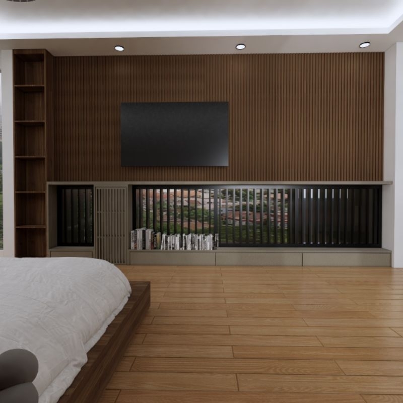 Backdrop TV Kabinet TV Wall Panel TV Ibu Stella