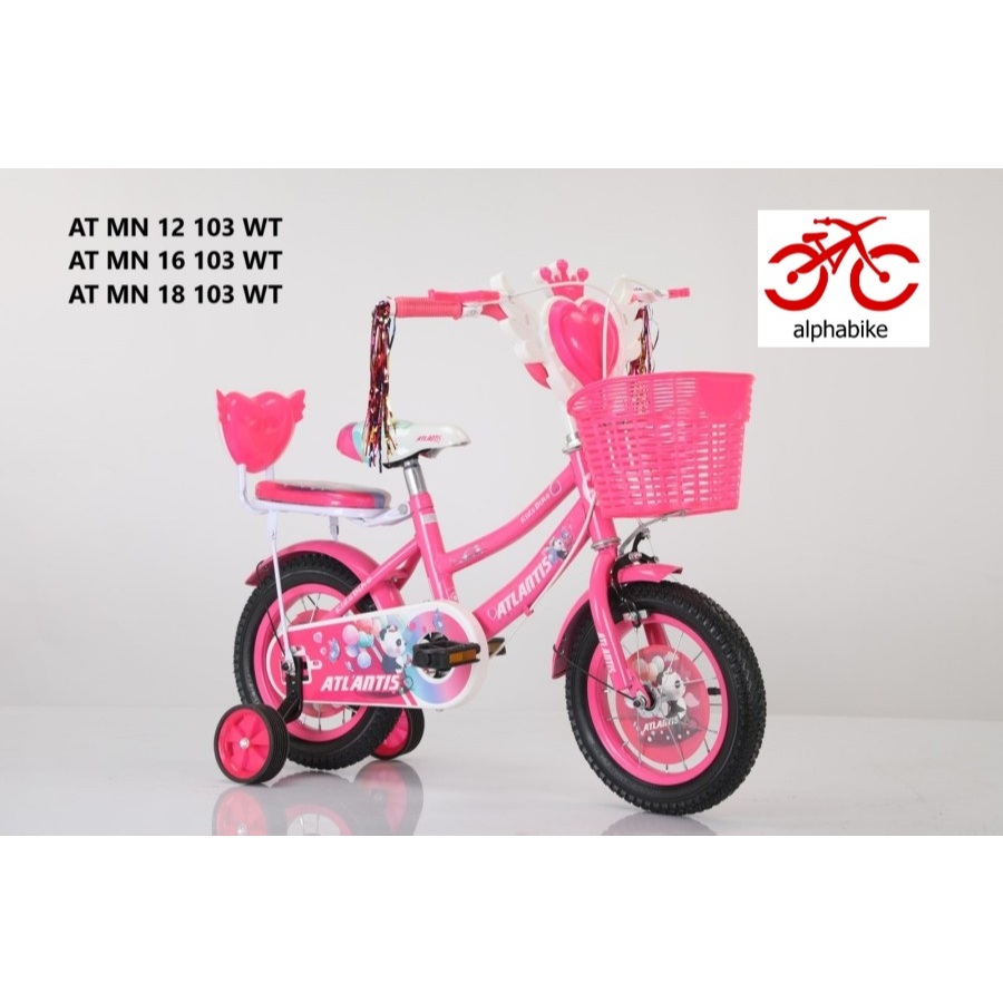 SEPEDA MINI 12 16 18 ATLANTIS 103 WT MUSIK SEPEDA ANAK PEREMPUAN CEWE