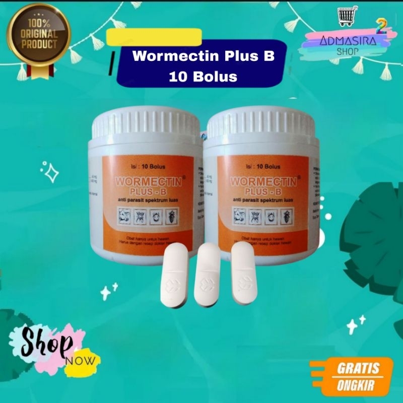 WORMECTIN PLUS B Medion isi 10 Bolus Anti Parasit Gudik Gatal Kutu Ternak Hewan Sapi Kambing Domba H