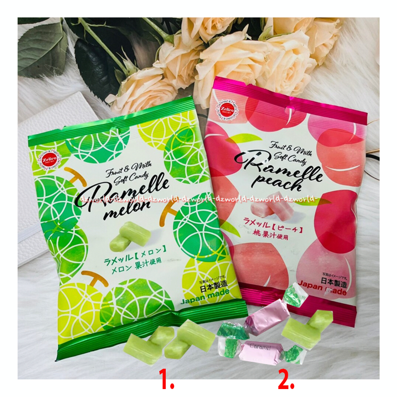

Fruit & Milk Soft Candy Ramelle Peach Permen Rasa Buah Peach Made In Japan Rasa Melon Permen Impor