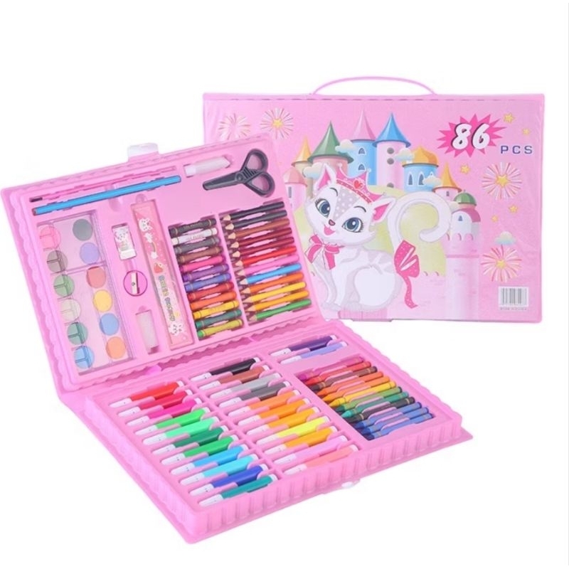 

Perlengkapan menggambar dan mewarnai anak 86 pcs