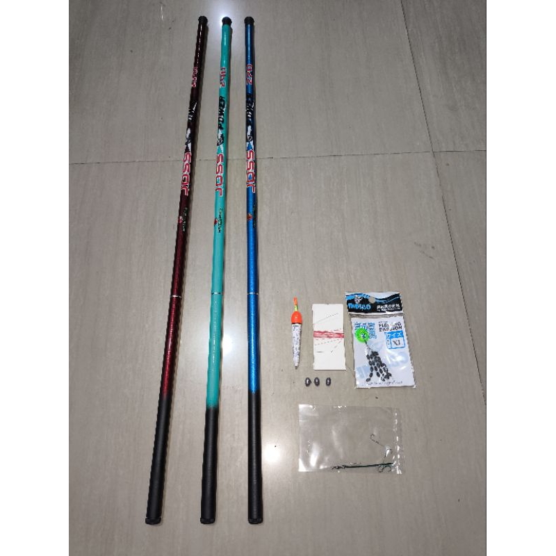 Set Pancing Tegek 2.7 Meter Siap Pakai Umpan Lumut | Cocok untuk Sungai, Kanal, dan Waduk
