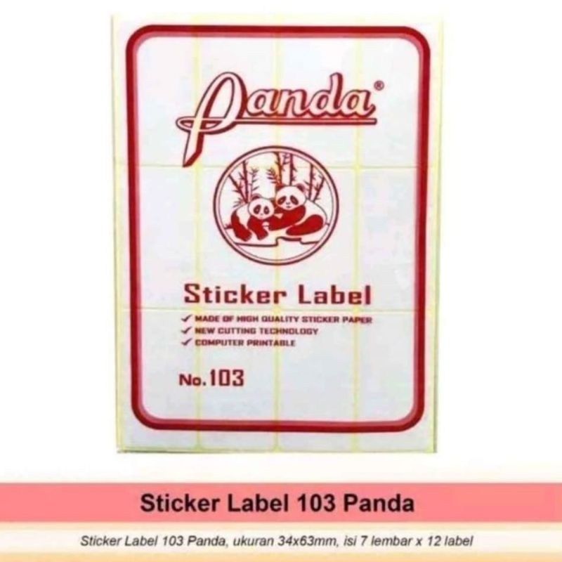 

Stiker Label 103 PANDA / Sticker Label Undangan