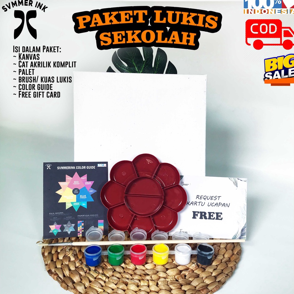 

Baru Datang Paket SEKOLAH Melukis 3x4cm Kanvas Lukis Palet Kuas BRUSH Cat Acrylic Akrilik Easel perlengkepan melukis anak lengkap canvas satu set alat menggambar