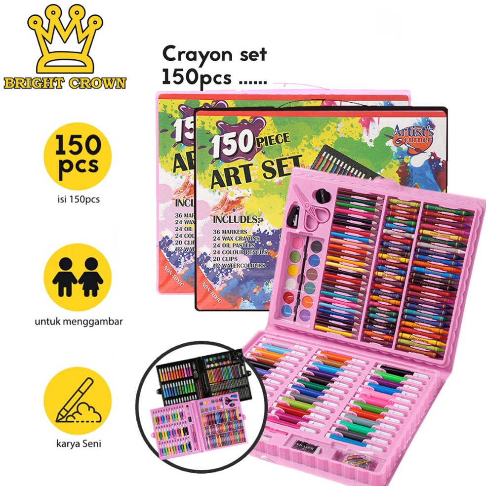 

Murah Diskon Bright Crown Pensil Warna Crayon set isi 15 pcs Crayon Mewarnai Alat Menggambar atau Mewarnai