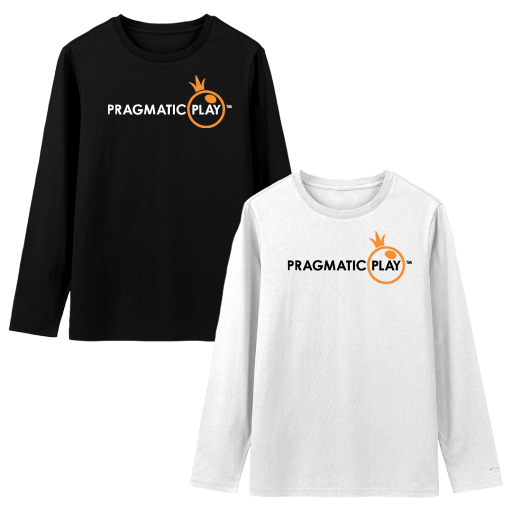 T Shirt Kaos Game Slot Pragmatic Play Pria Wanita Lengan Panjang Unisex Cotton Combed 30s