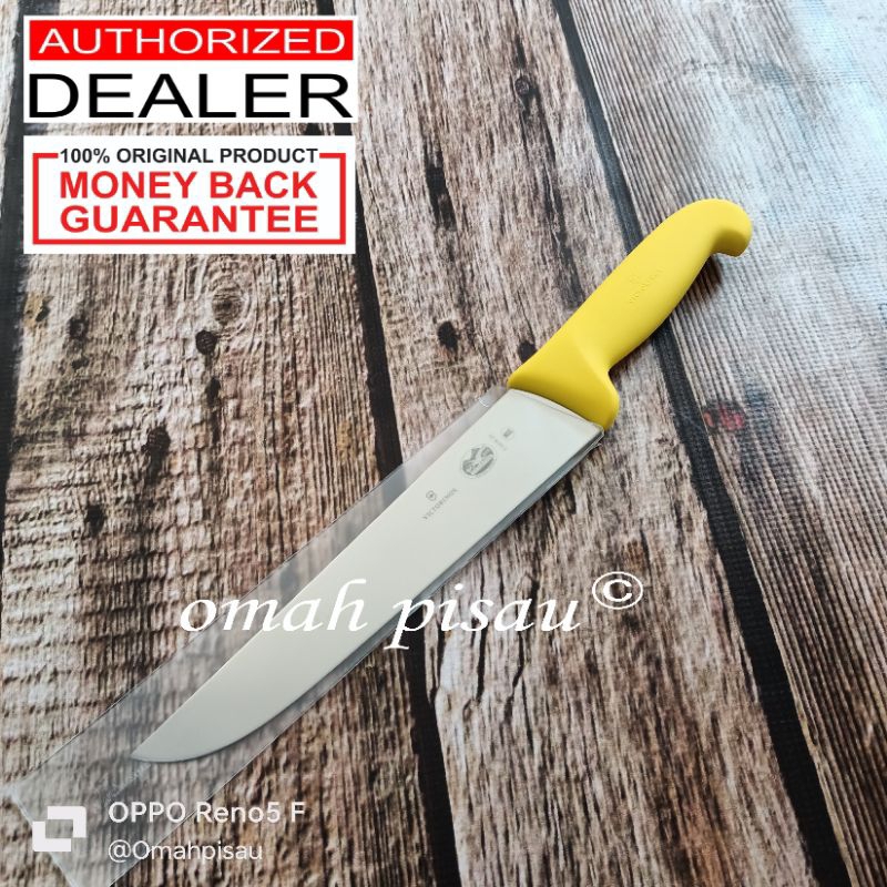 Butcher knife victorinox 28 cm 5.5208.28 yellow straight pisau sembelih original Swiss