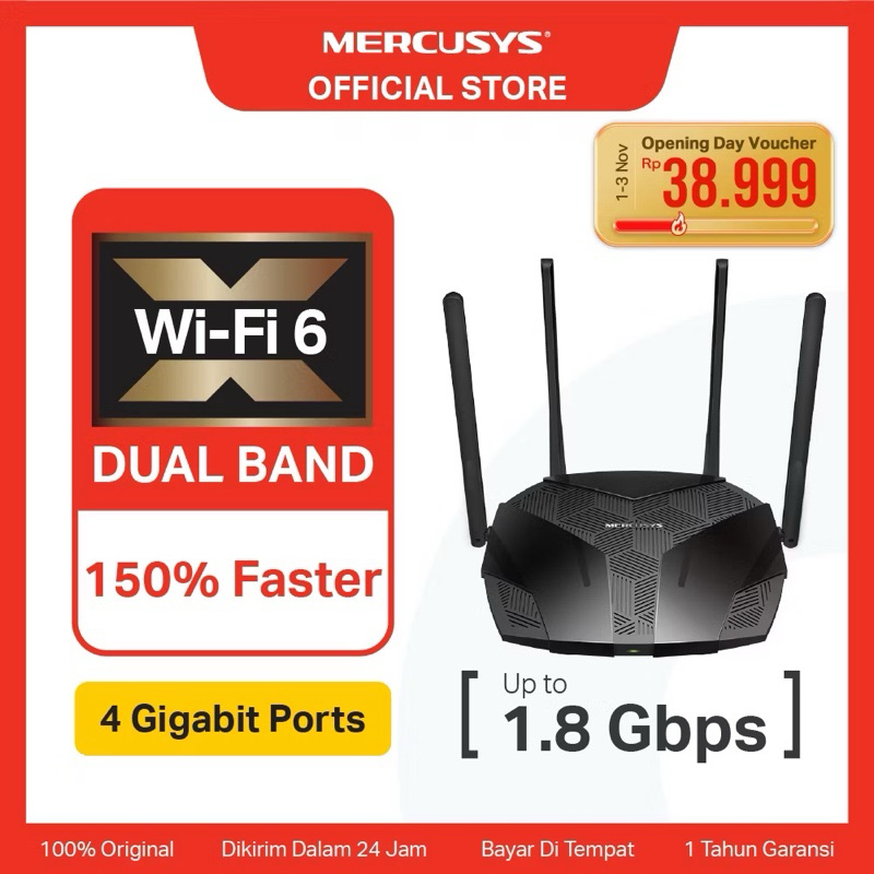 TP-Link | Mercusys MR70X AX1800 WiFi 6 Router Dual Band 11ax IPv6 IPTV Ruter Access Point WPA3 New