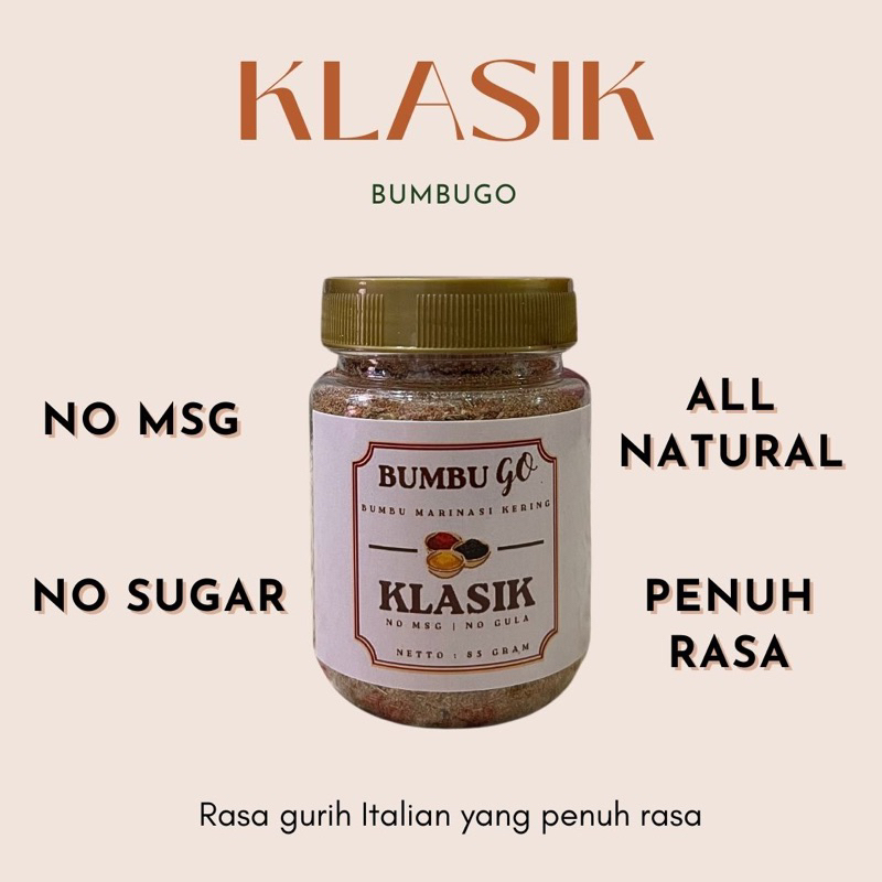 

Bumbu Marinasi Kering Bumbu Serbaguna BumbuGO [KLASIK] Bumbu Masak Alami NO MSG NO SUGAR 100GRAM