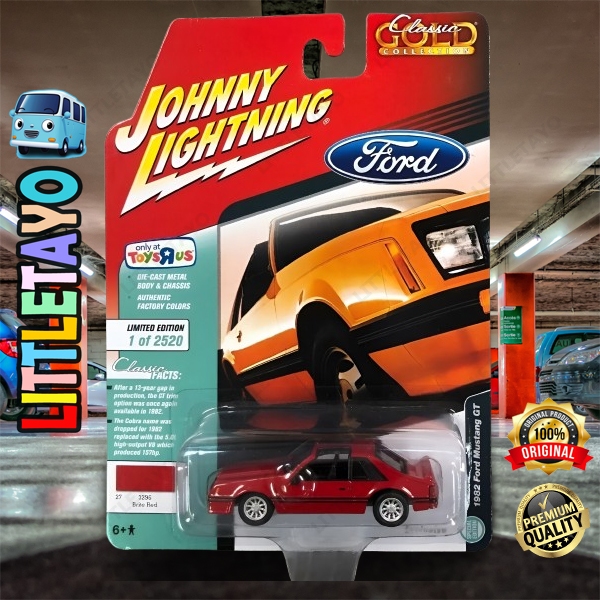 JOHNNY LIGHTNING 1982 FORD MUSTANG GT MERAH CLASSIC GOLD SERIES