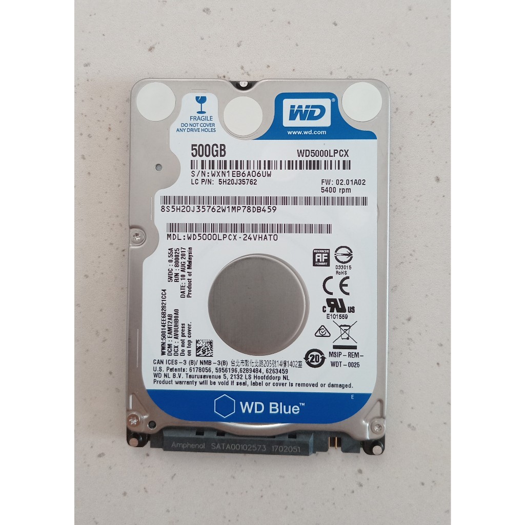 HDD 2.5" (Second) WD 500GB, Kondisi Seperti Baru, Sentinel 100%