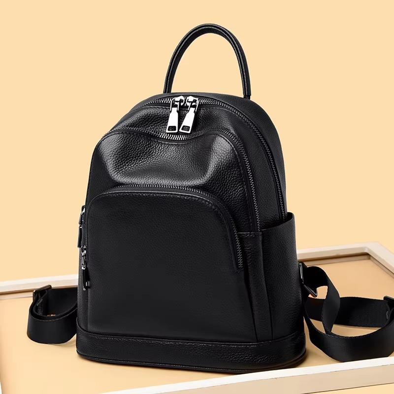 Tas Kulit Ransel Wanita Kapasitas Besar Tas Travel Sekolah Wanita- Tas Kulit Asli Garut