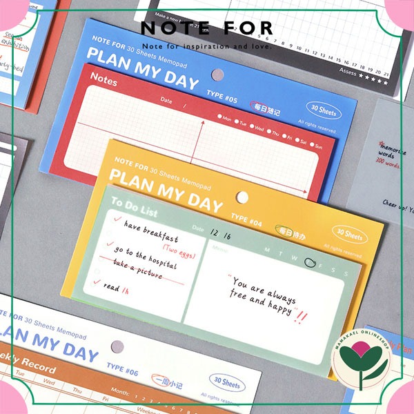 

Sticky notes plan my day memo pad notepad mini memo planner MK1850