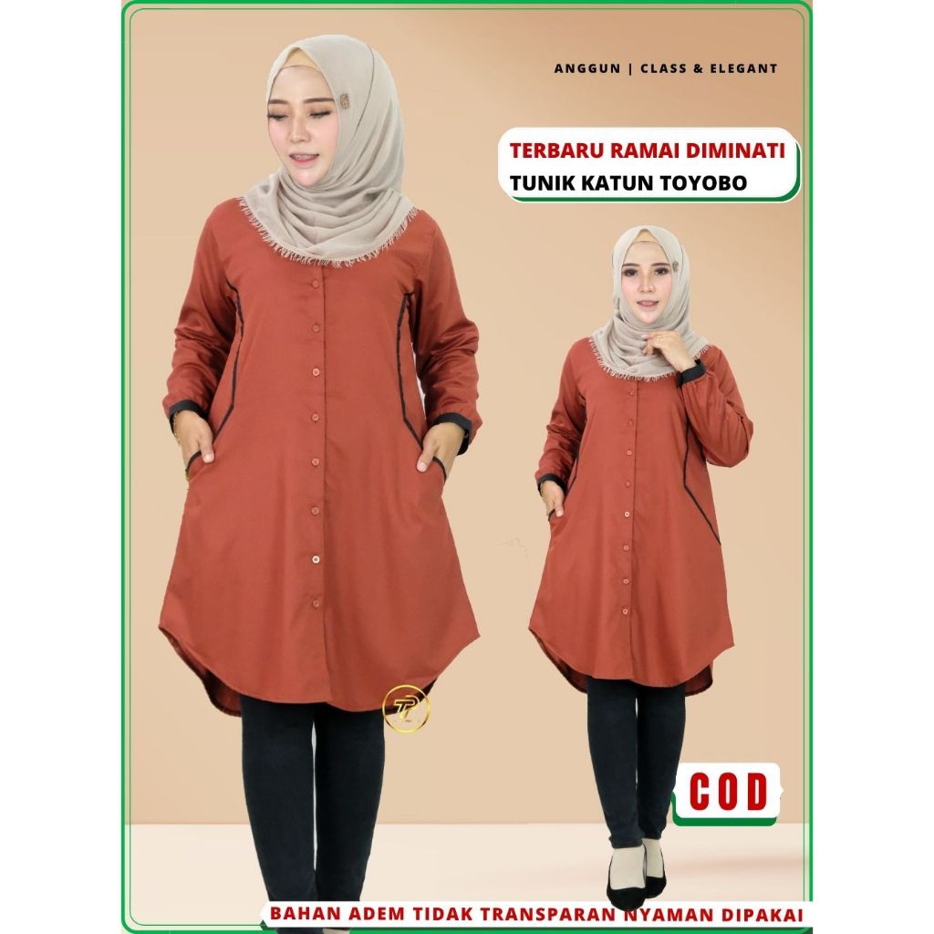 Baju Atasan Tunik Polos Wanita Remaja Terbaru Kekinian Bahan Katun Toyobo Premium Busui Friendly A9