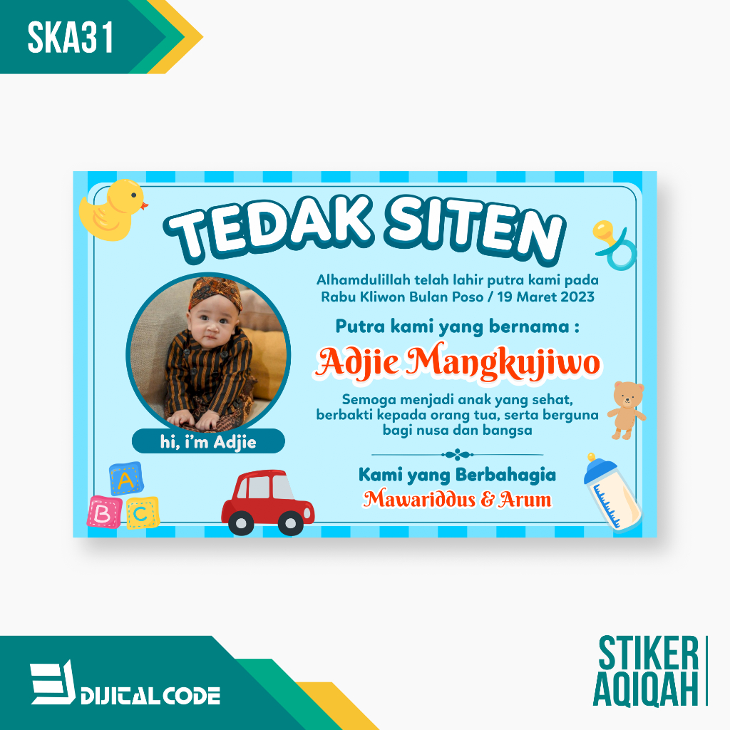 

SKA31 Stiker Label Syukuran Aqiqah Kelahiran Anak