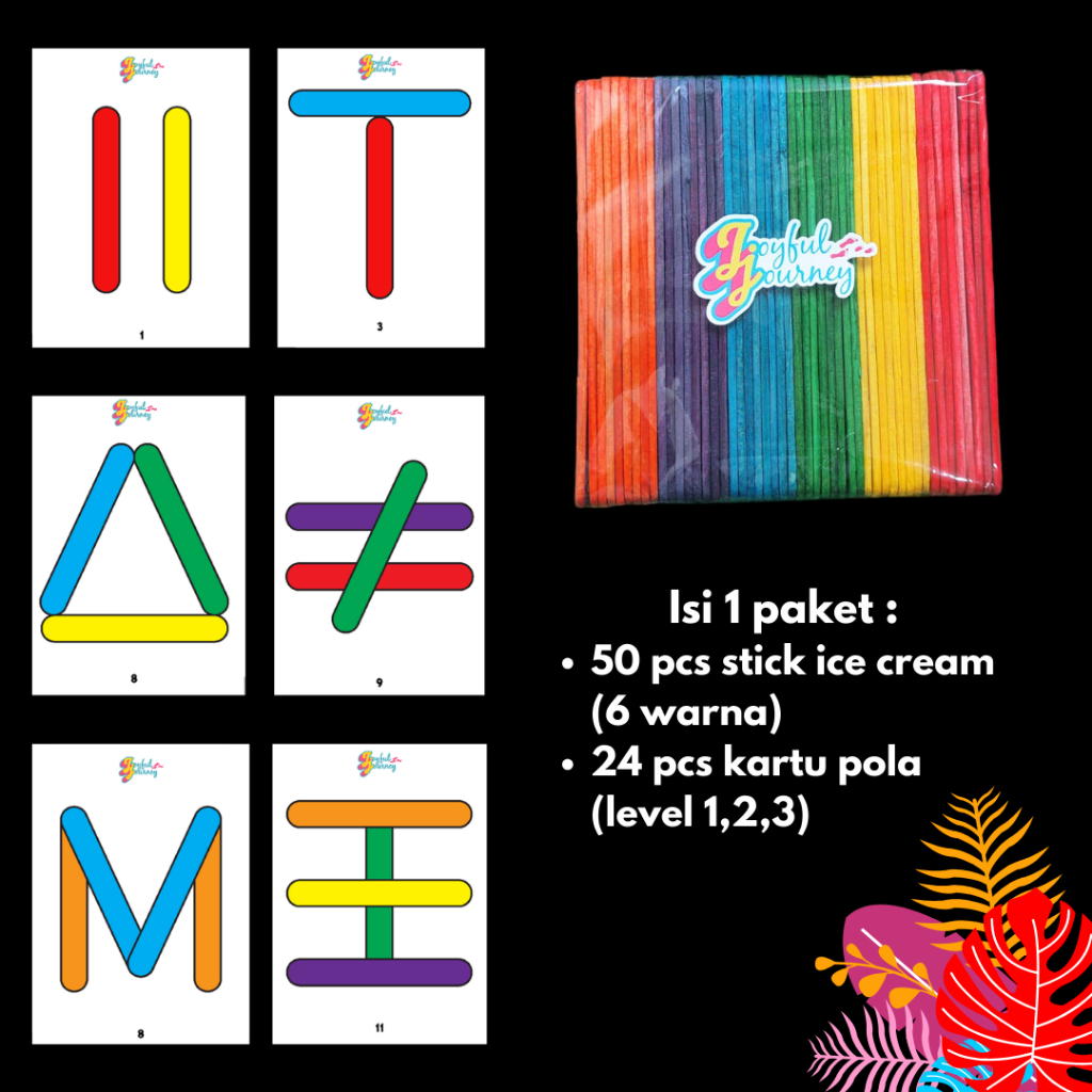 Bermain Pola Stick Ice Cream Stik Es Krim Montessory Permainan Anak 2 3 4 5 Tahun Ice Cream Stick