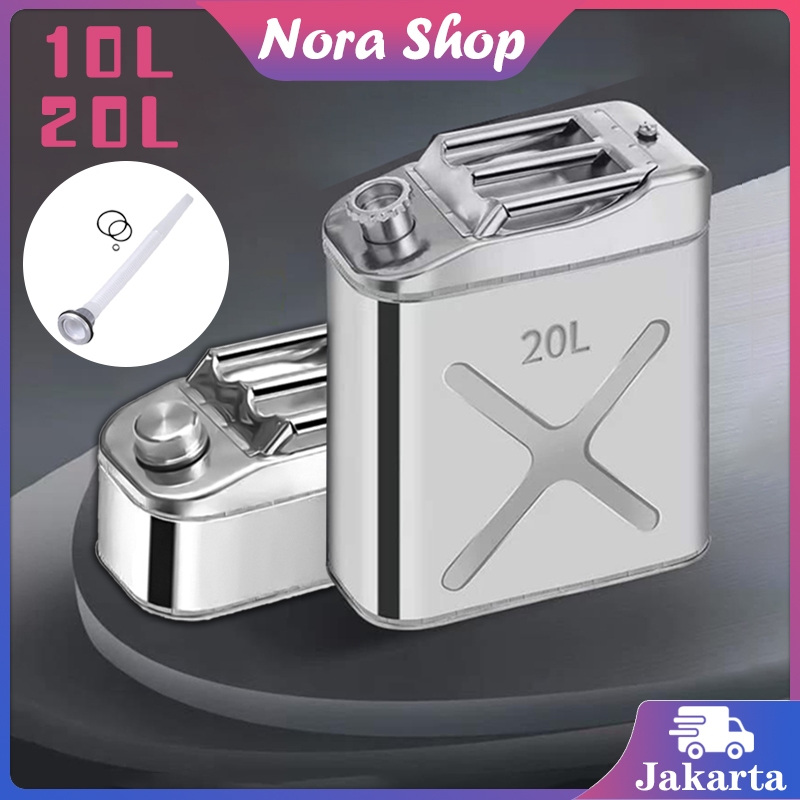 Jerigen Besi Jerry Can 304 Stainless Steel Anti Karat 10L 20L Jerigen Army Tangki Bensin