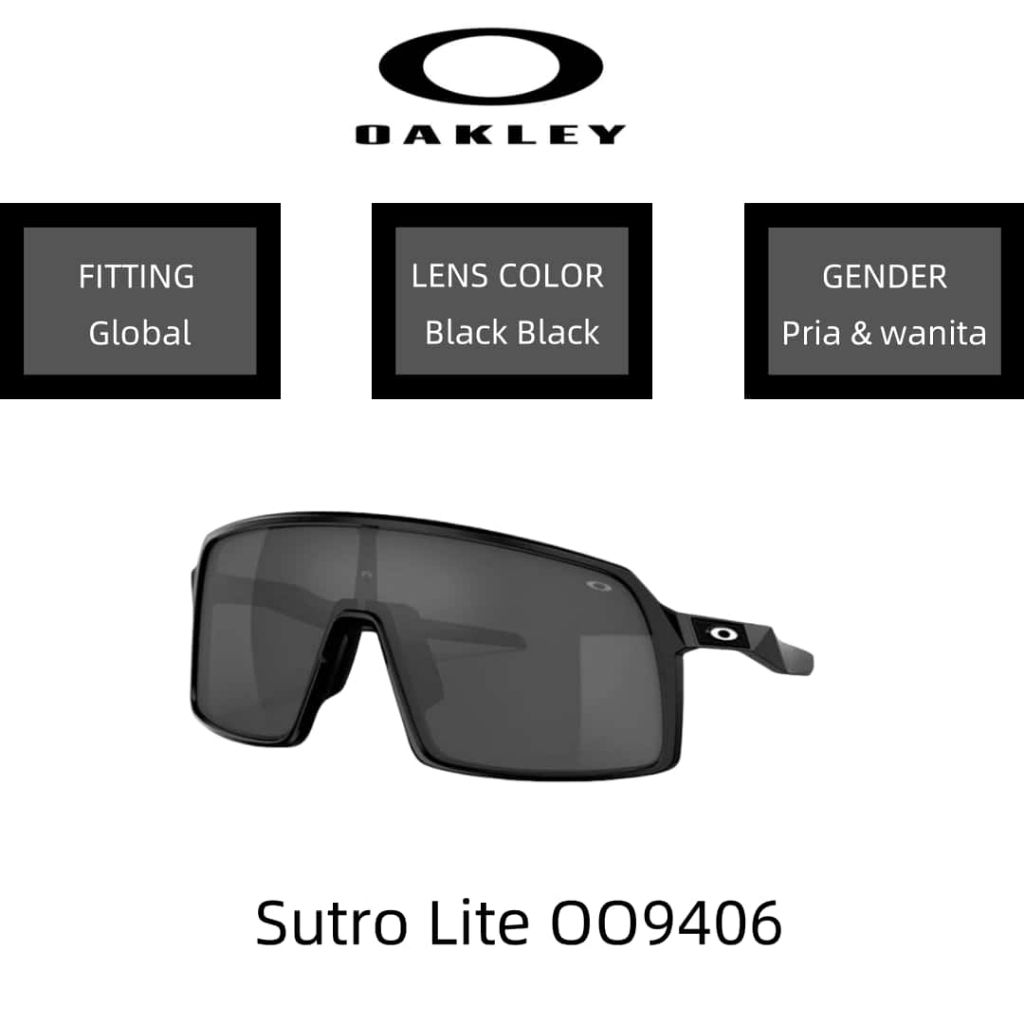 【100%Original】Kacamata Hitam Oakley Original Sunglasses Sutro Lite OO9406 Polished Black/Wanita & Pr