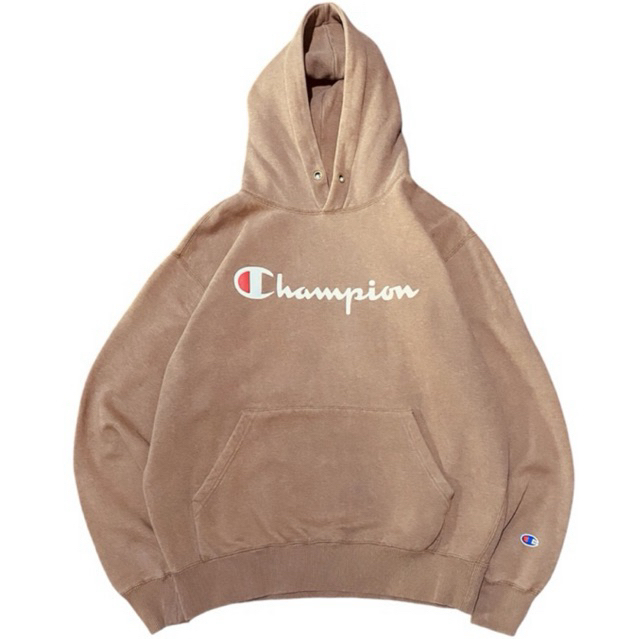 Hoodie Champion big script spell out Cappucino color Liimited edition vintage second original