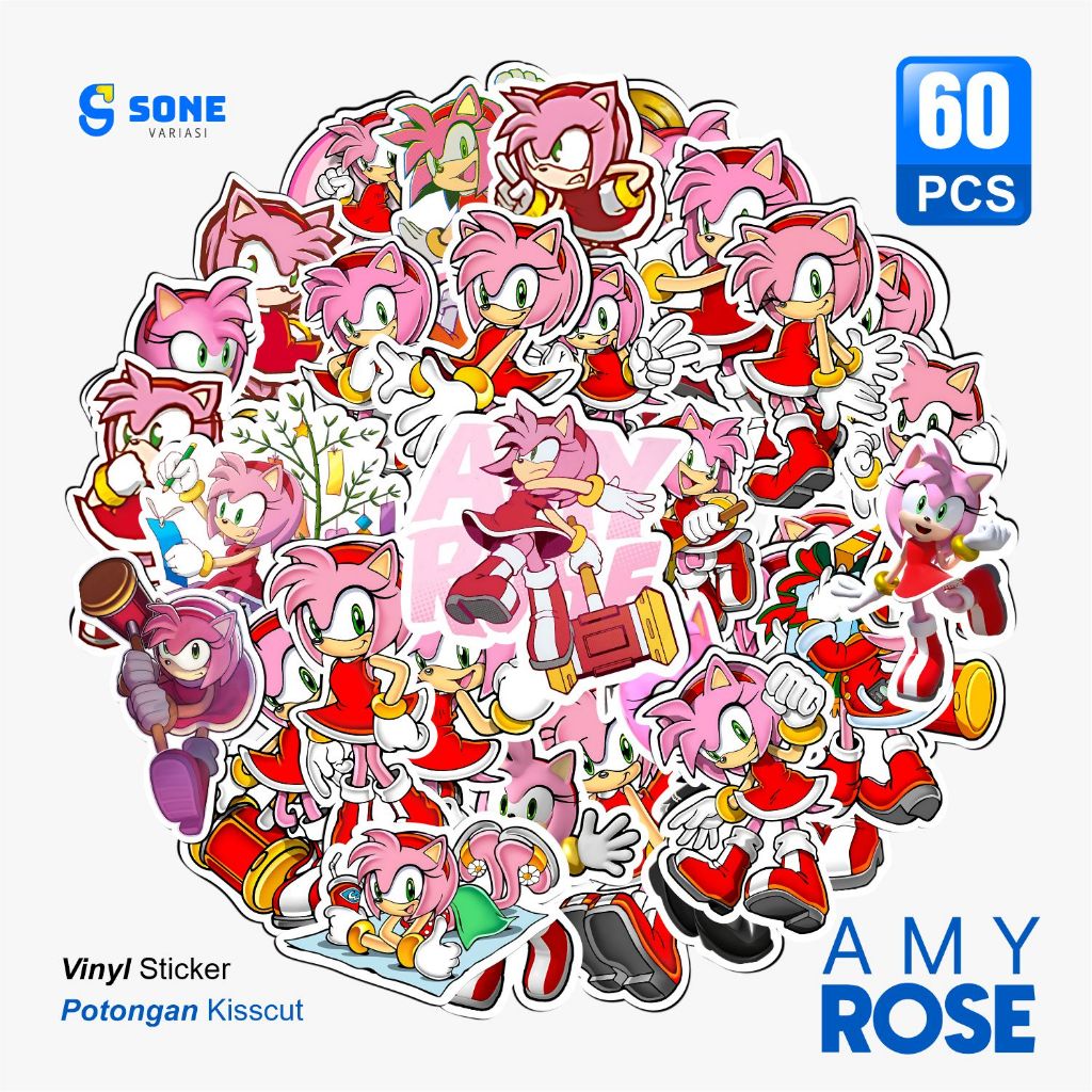 

Sticker Pack Amy Rose Aesthetic Paper Vinyl Waterproof Dekorasi Stiker Laptop Buku Journal Koper