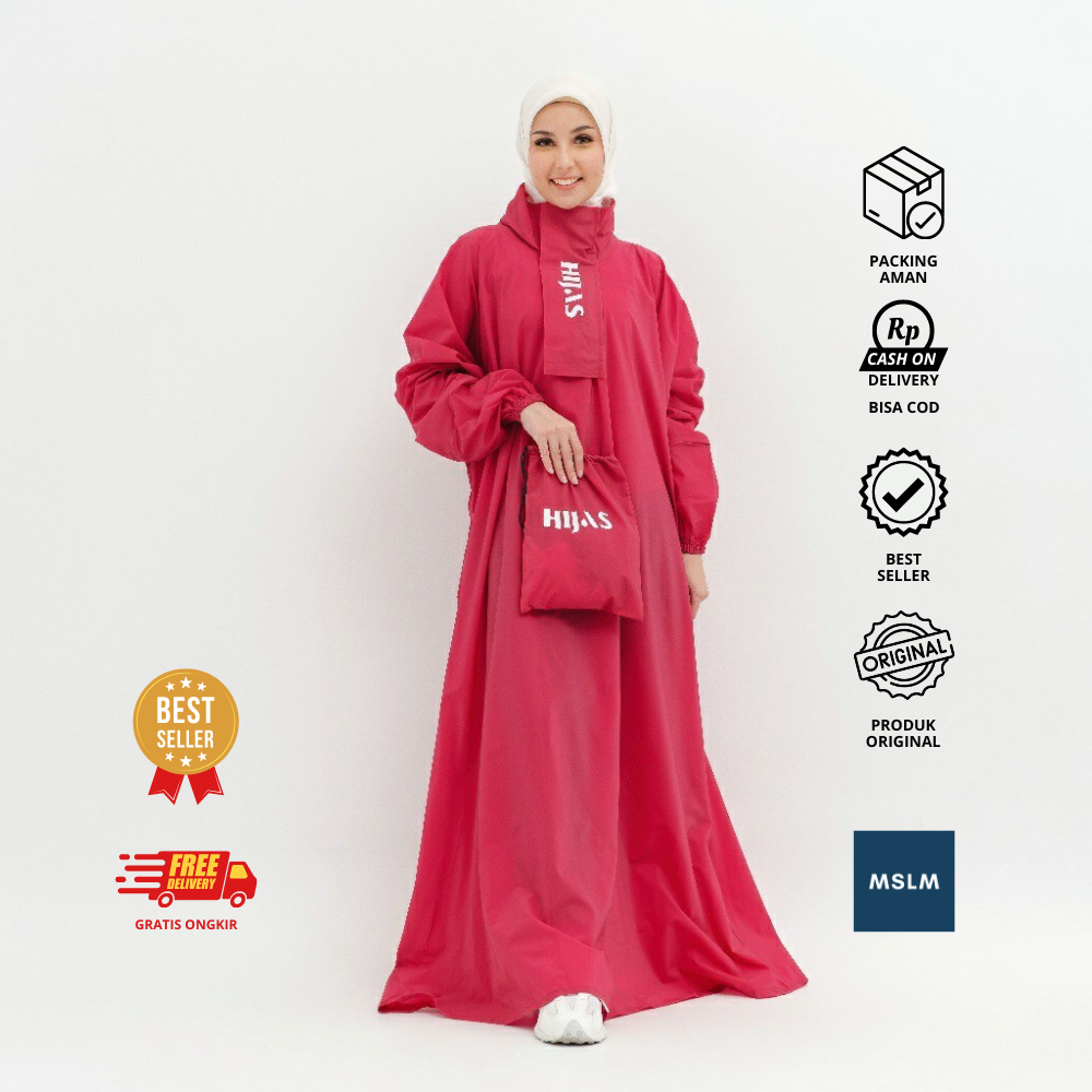 Jas Hujan Ponco Gamis Wanita Muslimah Hijab Syar i Hijas Hijaz / Jas Hujan Ponco / Jas Hujan Gamis