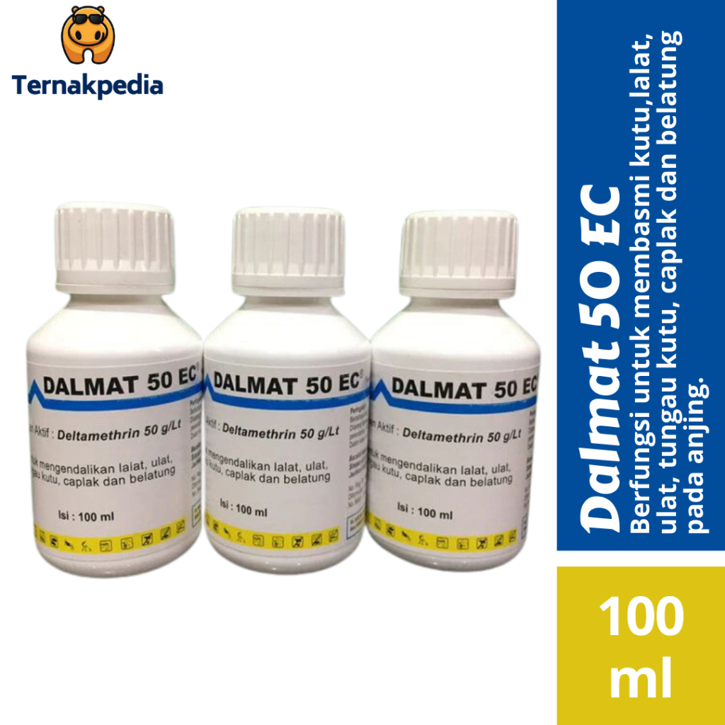 Dalmat 50 EC - Dalmat 100 ml - Obat Kutu Anjing Kucing - Obat Kutu Mandi - Obat Kutu Hewan