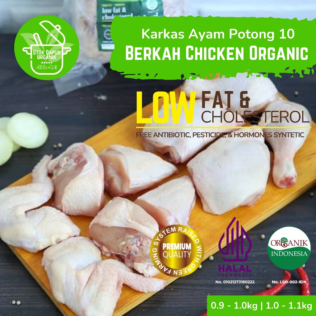 

Berkah Chicken Karkas Ayam Broiler Organik Prebiotik Segar Beku/Fresh Frozen Potong 10