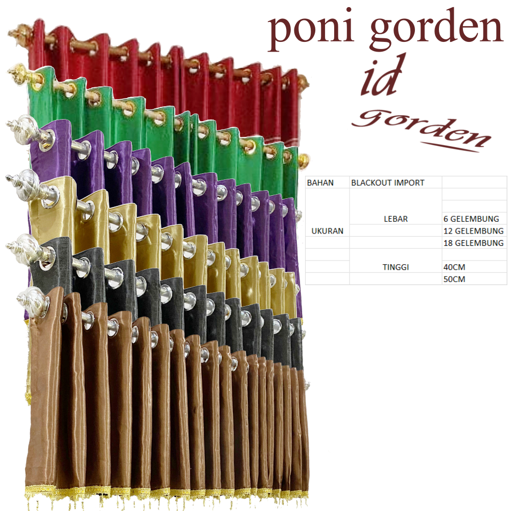 poni gorden atas pintu/poni gorden ruang tamu/gorden poni bahan blackout polos